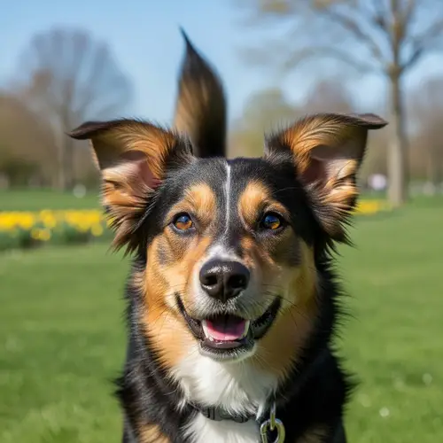 Healthy Playful Dog with Shiny Fur | Wagging Tail Happiness