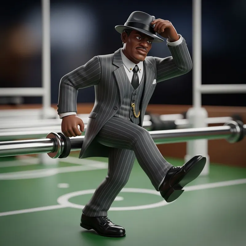 Black Gangster Foosball Player Character Design Black Gangster Foosball Player Character Design