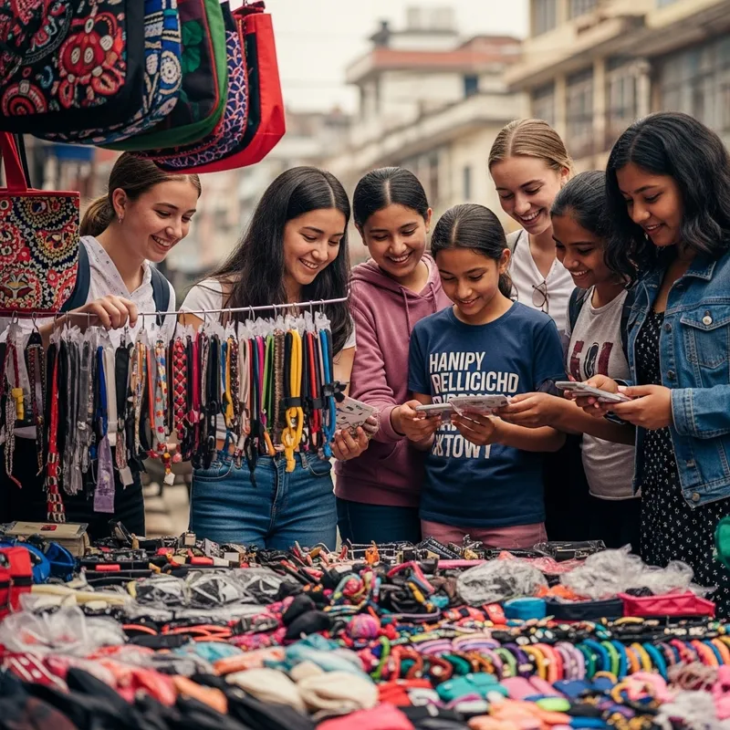 Girls Shopping from Ishwamita Bags & Accessories in Dharan, Nepal