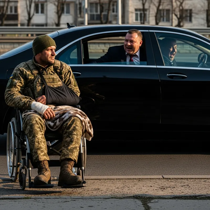 Disabled Ukrainian Veteran Mocked by Bureaucrat in Luxury Car | Heartbreaking Scene Disabled Ukrainian Veteran Mocked by Bureaucrat in Luxury Car | Heartbreaking Scene