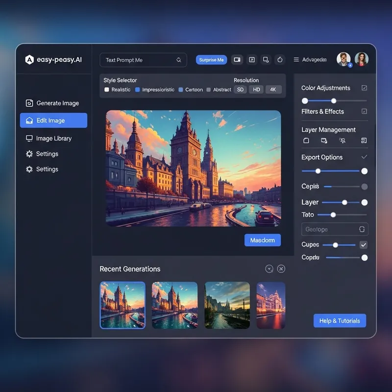 Easy-Peasy.AI - Intuitive Interface for Vibrant Image Creation