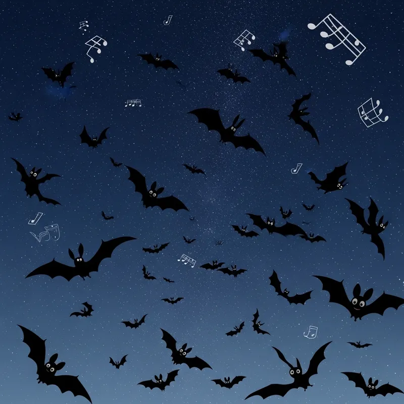 Animated Bats in Starry Night Sky | Quirky Music Background Animated Bats in Starry Night Sky | Quirky Music Background