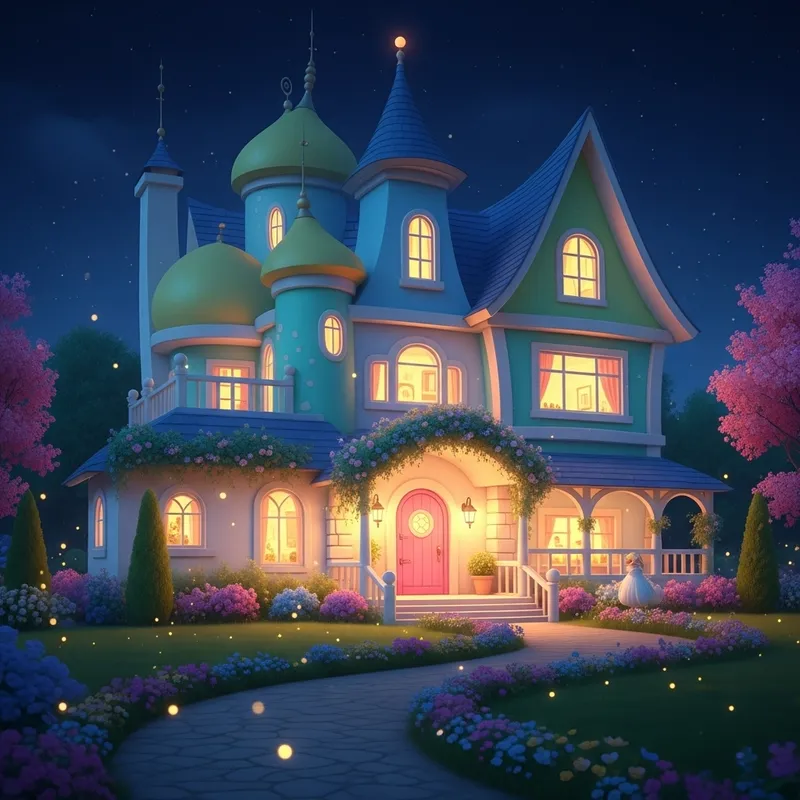 Enchanting Fairytale House in Pastel Colors Enchanting Fairytale House in Pastel Colors