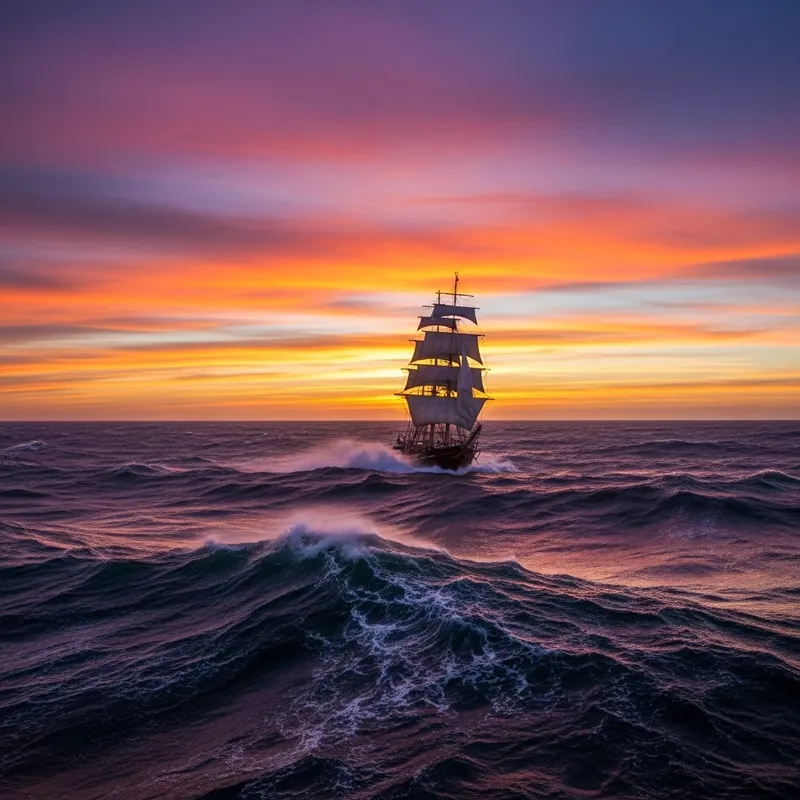 Sailing Ship in the Vast Ocean Sailing Ship in the Vast Ocean