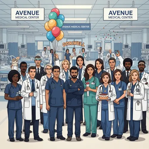 Multicultural Farewell Scene at Avenue Medical Center