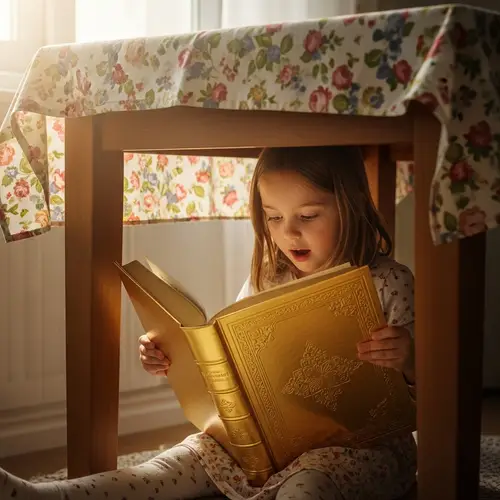 Enchanting Stories: Little Girl Discovers Golden Book