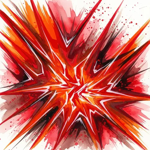Fiery Watercolor Depiction of Anger