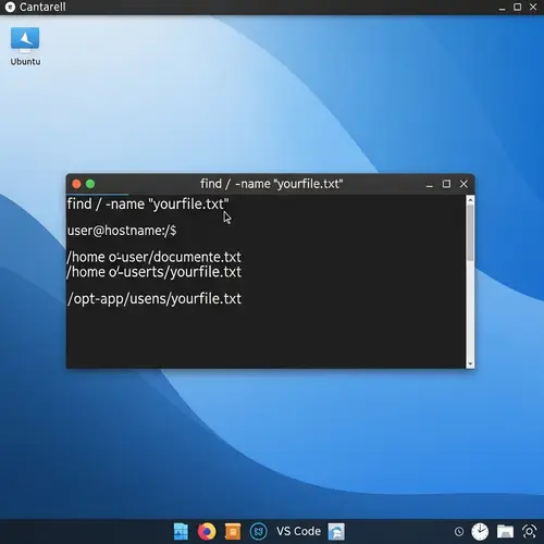 Linux Operating System Screen Illustration with Terminal Window