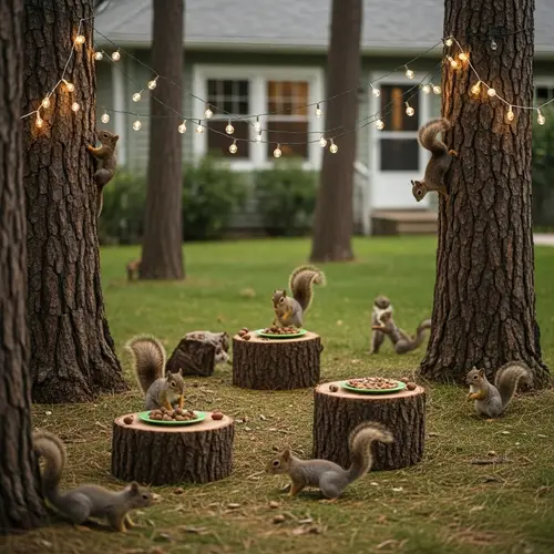 Cheerful Squirrel Party in Backyard | Nature and Suburban Harmony