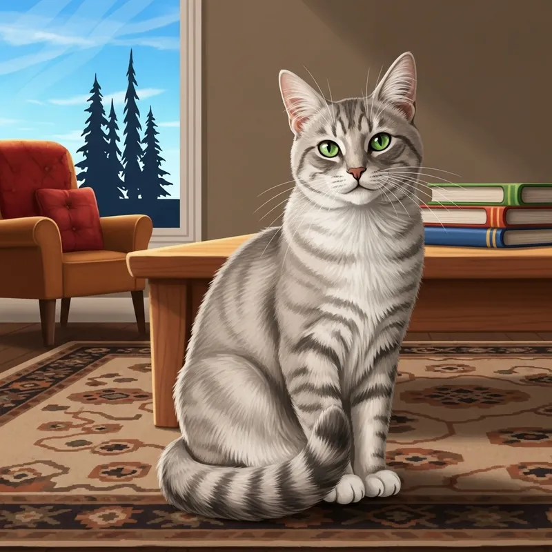 Adorable Cat in Sunlit Room Adorable Cat in Sunlit Room