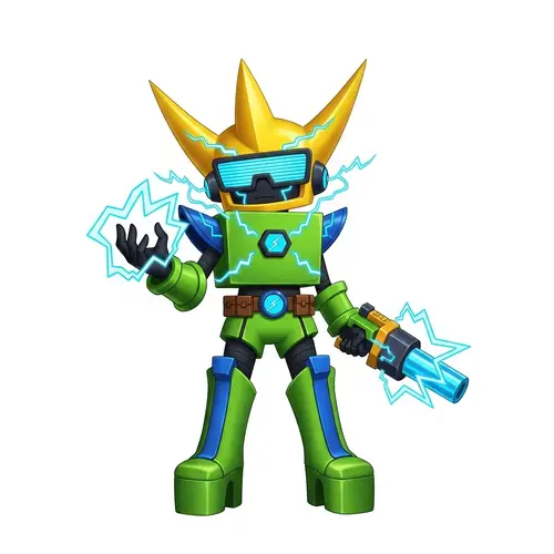 Futuristic Energy-Inspired Humanoid Character Design