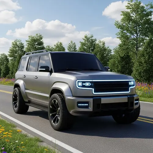 Sleek Modern Vehicle Parked on Asphalt Road
