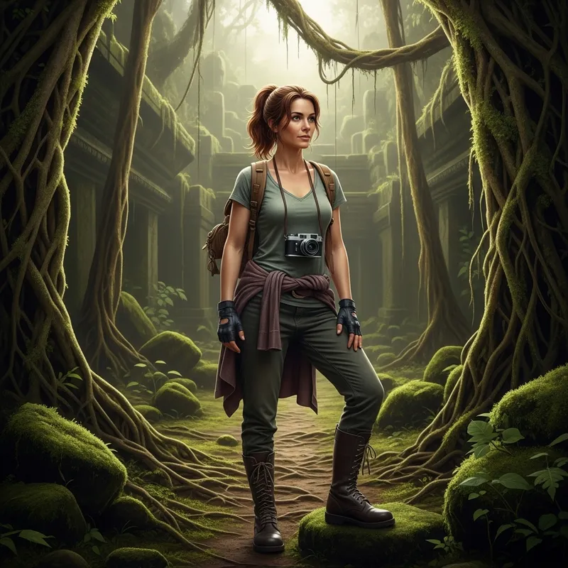 Cassie Drake at Ancient Jungle Ruin - Expedition