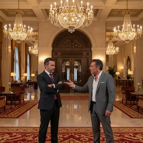 Upscale Hotel Lobby with Grand Entrance | Luxury Scene