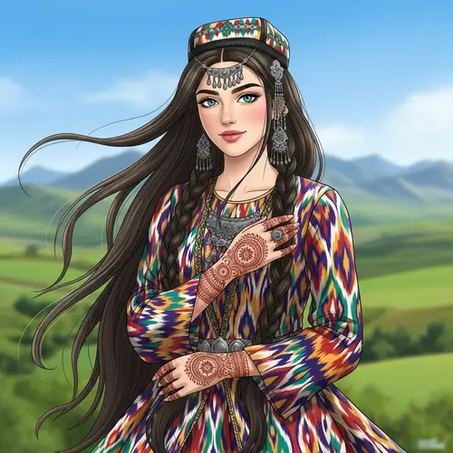 18-Year-Old Uzbek Girl in Traditional Attire | Uzbekistan Heritage