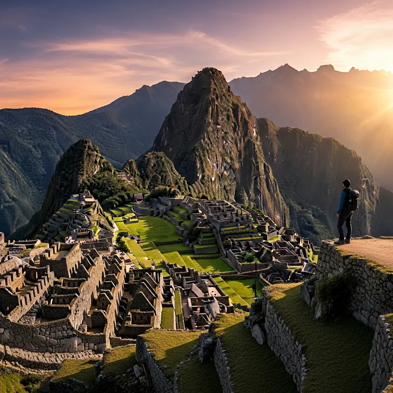 Exploring Machu Picchu at Sunset: Vibrant Landscape Photography