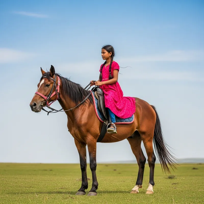 Girl Riding Majestic Horse
