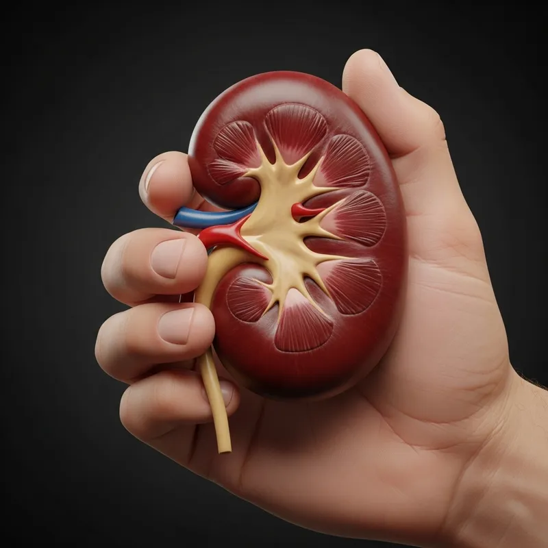 Human Kidney Held in Hand