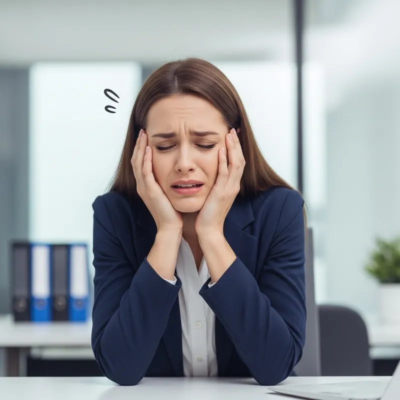 Sexual Harassment Victim: Distressed Woman in Professional Office Sexual Harassment Victim: Distressed Woman in Professional Office