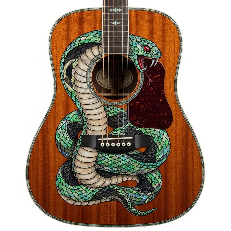 Cobra Design Acoustic Guitar with Intricate Artwork - Buy Online