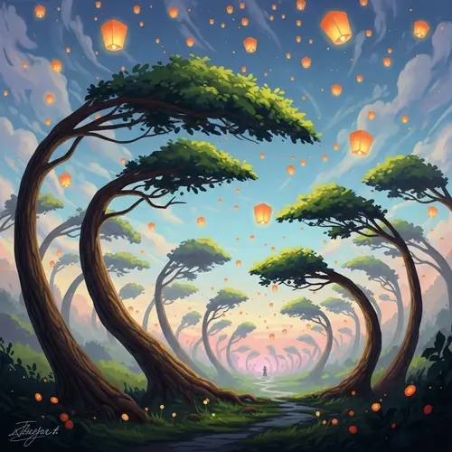 Enchanting Mystical Forest Digital Painting