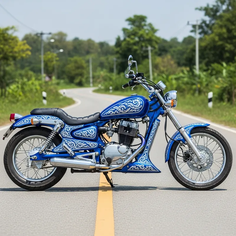 Authentic Thai Motorcycle | Sleek Design in Royal Blue
