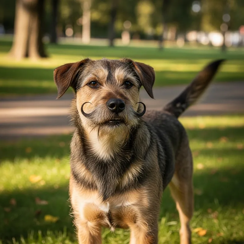 Sophisticated Dog with Mustache | Whimsical Charm