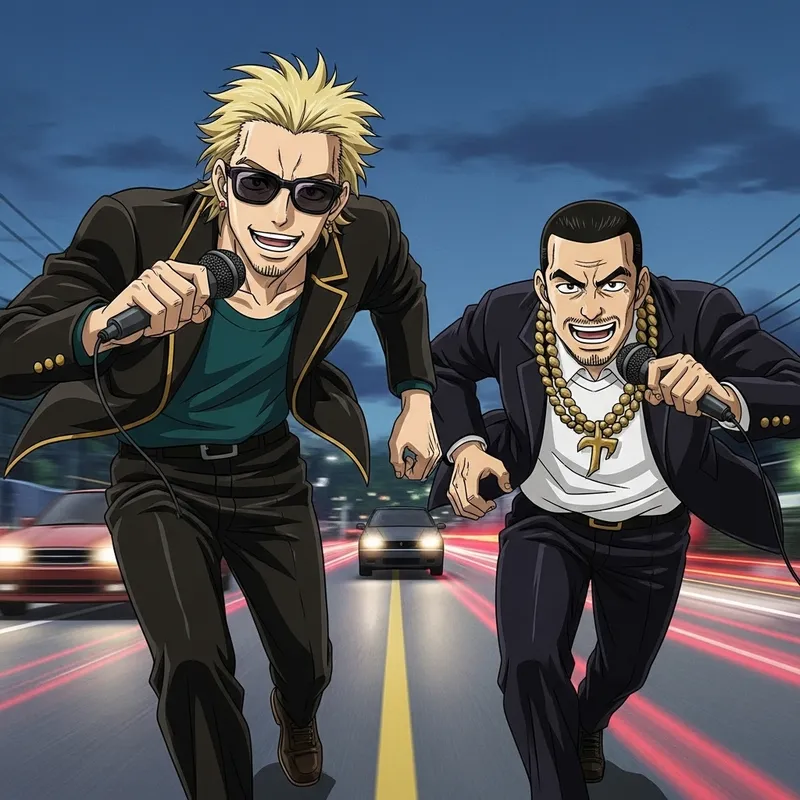 Anime Street Race: Kanye West vs. Drake in Japanese Style Showdown