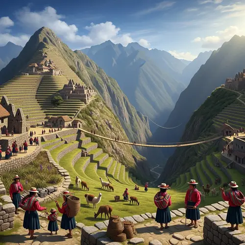 Ancient Inca Empire: Terraced Agriculture & Stone Structures