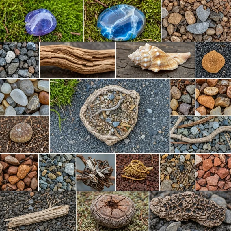 Macro Photography: Vibrant Earth's Natural Substances Collage