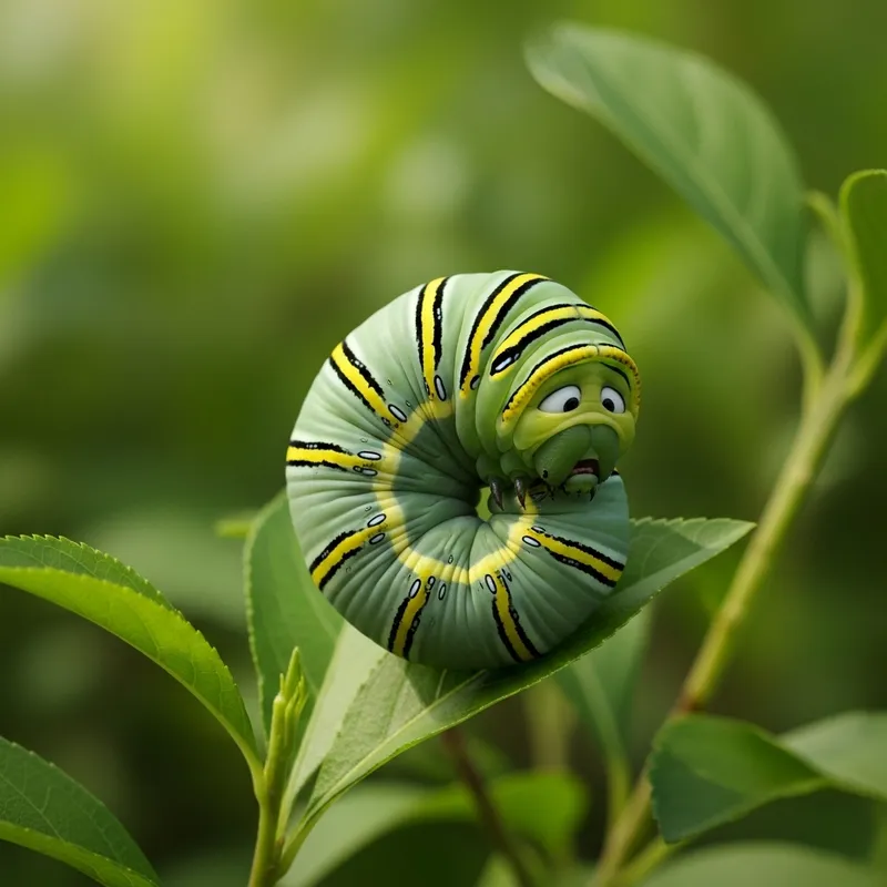 Scared Caterpillar - Nature's Timid Insect Scared Caterpillar - Nature's Timid Insect