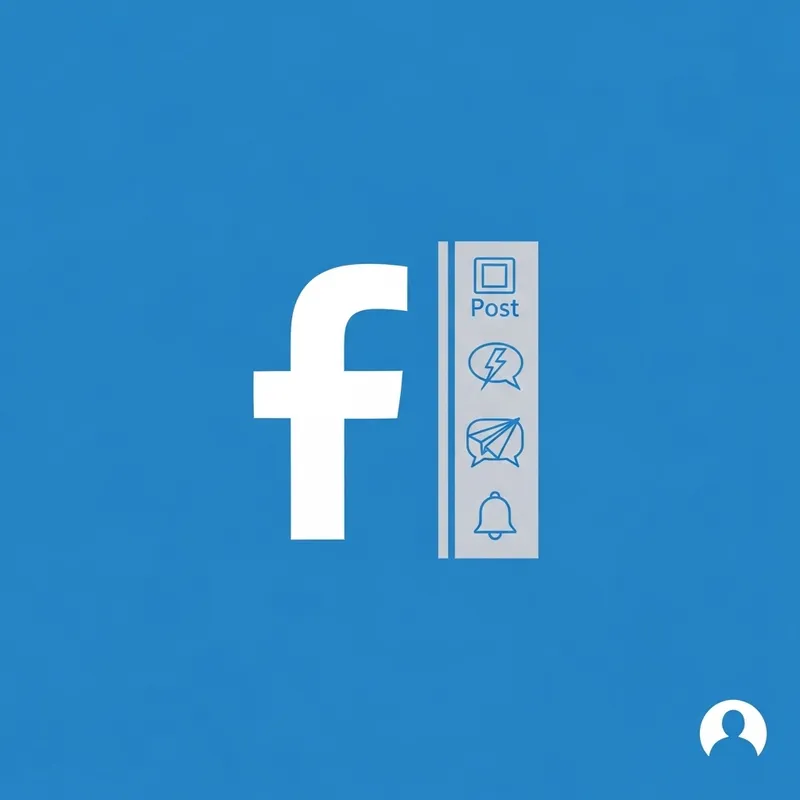 Facebook Platform Design | Blue 'F' Logo & Functionality Icons
