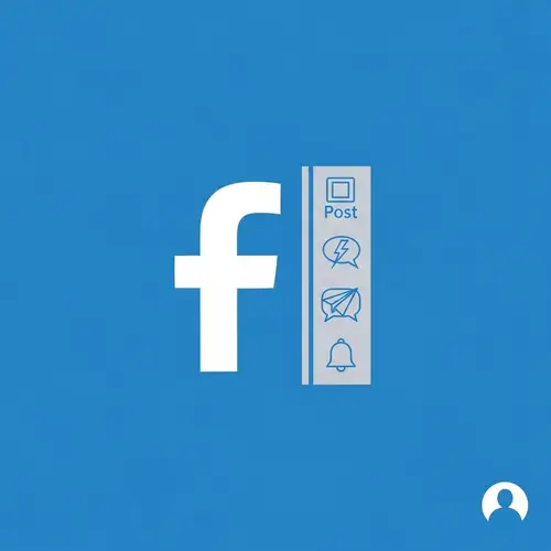 Social Media Platform Design | Blue 'F' Logo with Functionality Icons