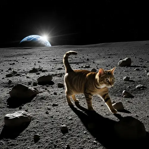 Chinese Li Hua Cat exploring the lunar surface
