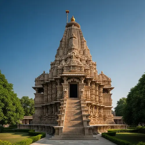 Magnificent Stone Temple with Elaborate Carvings | Hindu Mythology Depictions