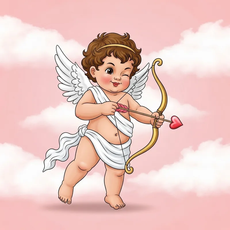 Romantic Valentine Cupid Scene Romantic Valentine Cupid Scene
