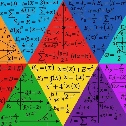 Vibrantly Colored Triangles with Mathematical Formulas | Artistic Geometry