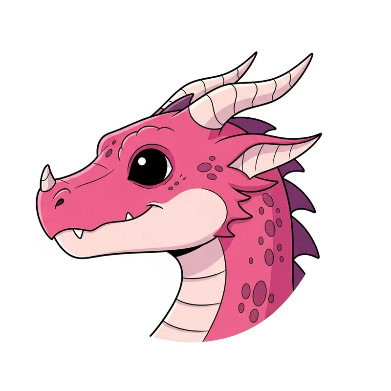 Cute Pink Dragon Cartoon with Profil... | Stunning 8K Resolution Cute Pink Dragon Cartoon with Profil... | Stunning 8K Resolution
