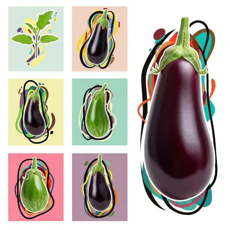 Eggplant Growth - Abstract Artistic Stages