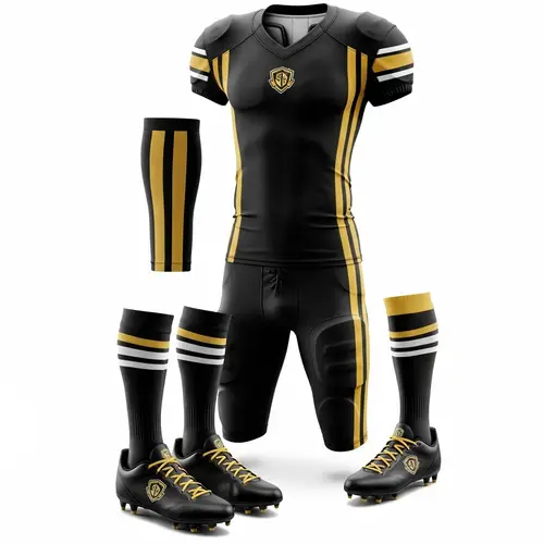 Chic Black & Gold Football Attire | Designer Outfit