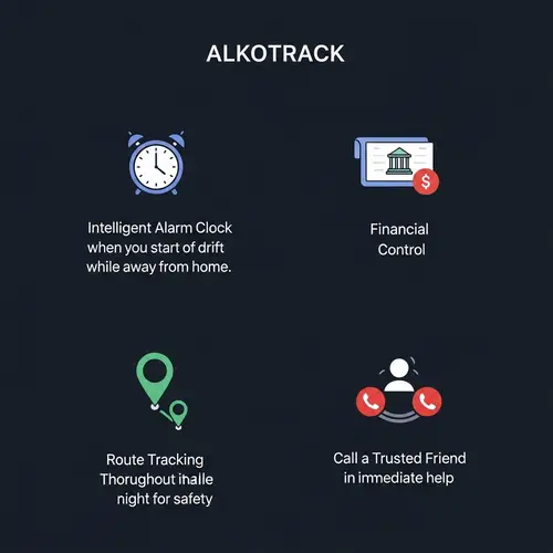 ALKOTRACK - Intelligent Alarm Clock, Financial Control, Route Tracking & Trusted Friend Feature