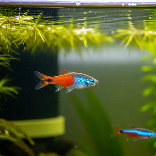 Vibrant Danio Fish in Colorful Aquarium