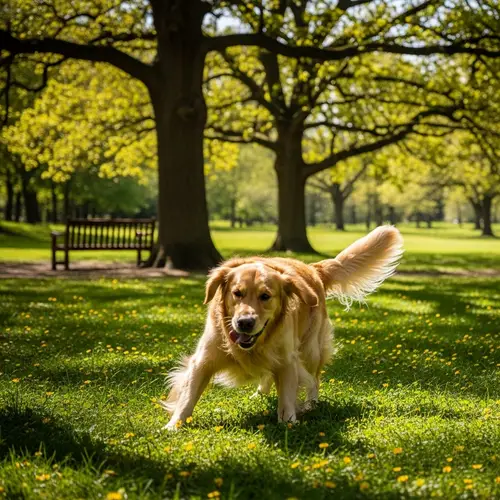 Happy Dog Enjoying Sunny Day in Green Park