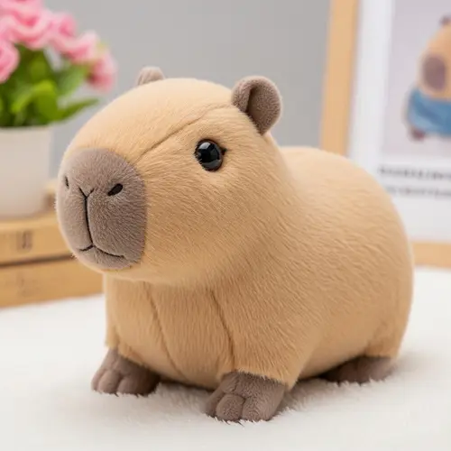 Adorable Capybara Plush Toy with Warm, Friendly Eyes