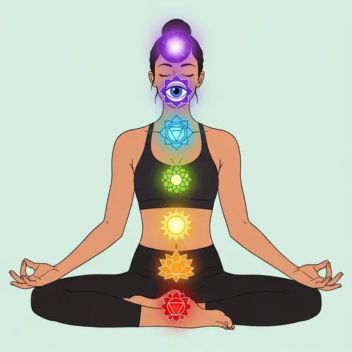 Seven Chakras Energy Centers Alignment - Yoga Practitioner