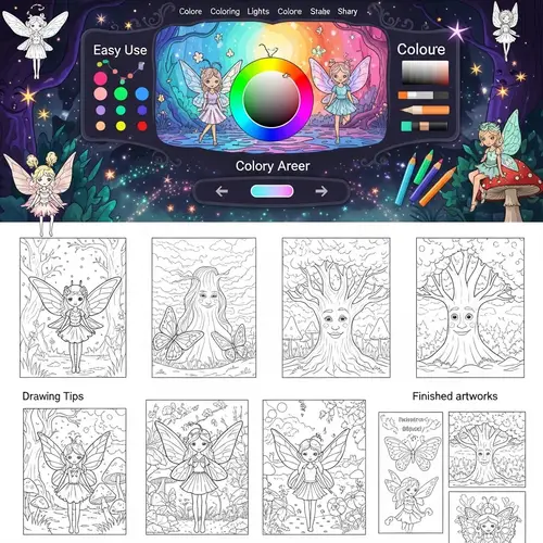 Fantastical Fairy Coloring Pages | Interactive Coloring for Teens