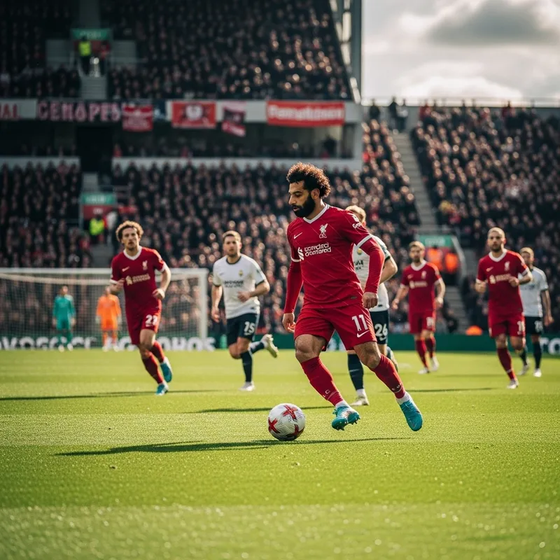 Mo Salah Liverpool Player in Action on Field