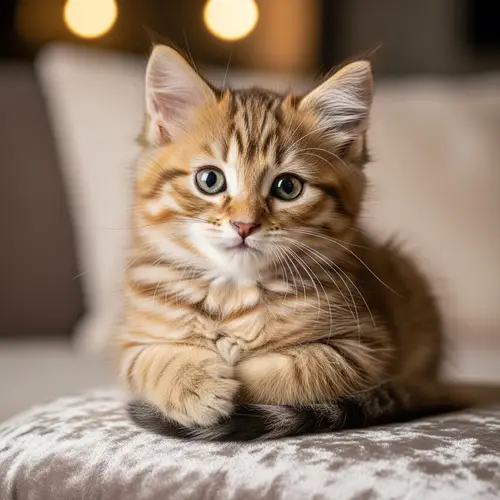 Adorable Domestic Cat with Bright Sparkling Eyes | Cute Cat Photo