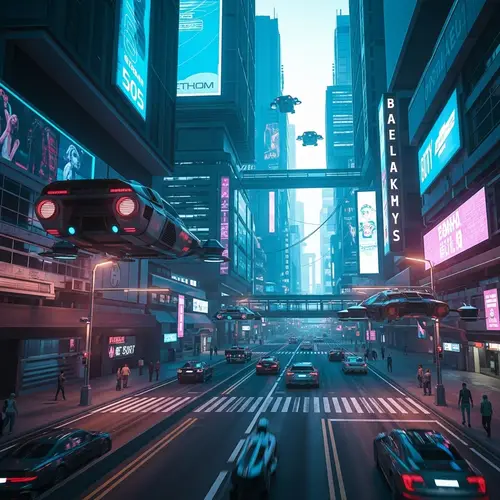 Futuristic Cyberpunk City with Flying Cars | Metropolis Vibes