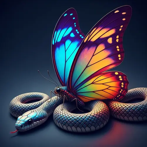 Captivating Butterfly-Snake Chimera: A Harmonious Blend of Creatures